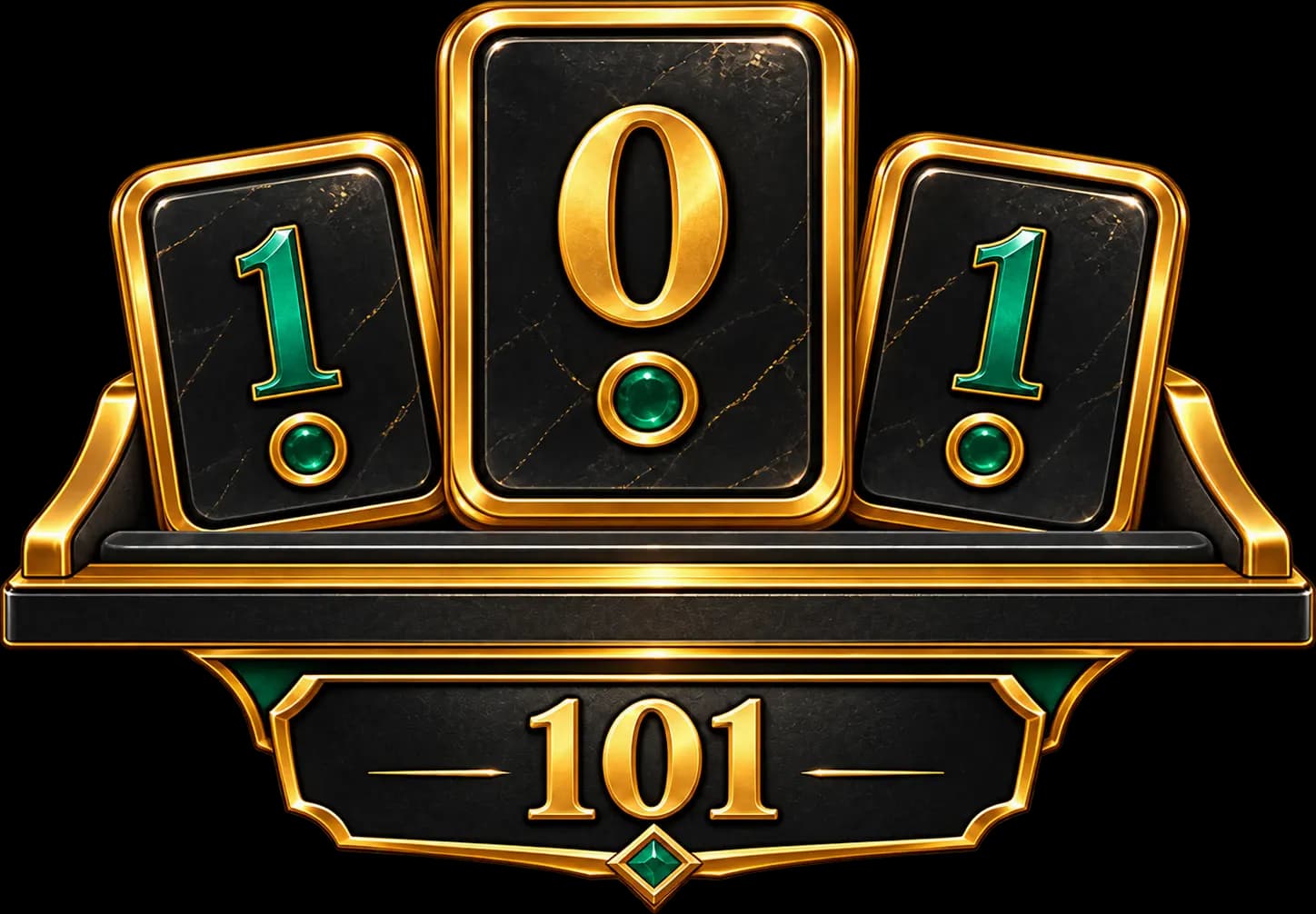 101 mode emblem in black marble and gold